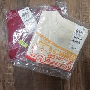 Matching Shirt and Hoodie  Firetruck Graphic Baby Boys  Size 3-6 mo NWT